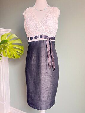 Kay Unger New York Cocktail Dress Women's Size 10 Silk and Cotton